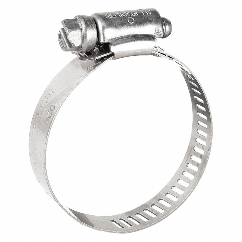 Redwood 6706170 Worm Gear Hose Clamp 201 Stainless Steel, Perforated Band, 3/8 in – 7/8 in Clamping Dia, 10 PK