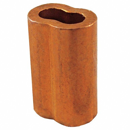 Loos SL2-2 Oval Wire Rope Sleeve: 122 Copper, For 1/16 in Wire Rope Dia.