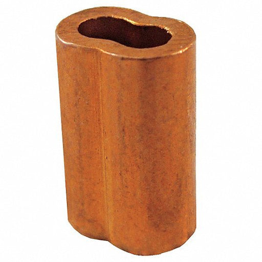 Loos SL2-2 Oval Wire Rope Sleeve: 122 Copper, For 1/16 in Wire Rope Dia.