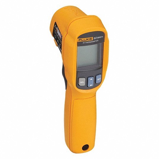 Fluke FLUKE-62 MAX Infrared Thermometer, Backlit LCD, -22 Degrees to 932 Degrees F, Single Dot Laser Sighting