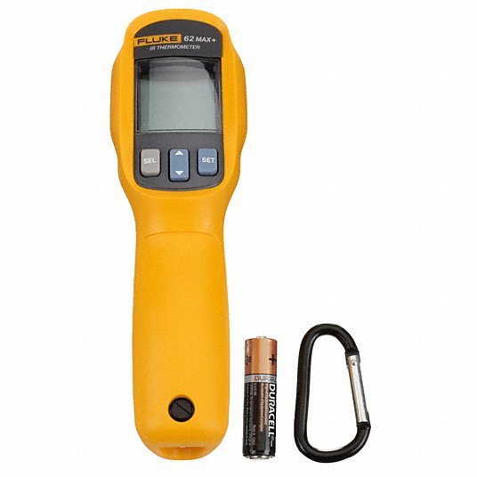 Fluke FLUKE-62 MAX Infrared Thermometer, Backlit LCD, -22 Degrees to 932 Degrees F, Single Dot Laser Sighting