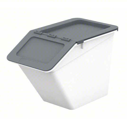Shutter 1010110 Storage Bin Stack and Nest, Plastic, White, 11 1/4 in H, 16 1/8 in W