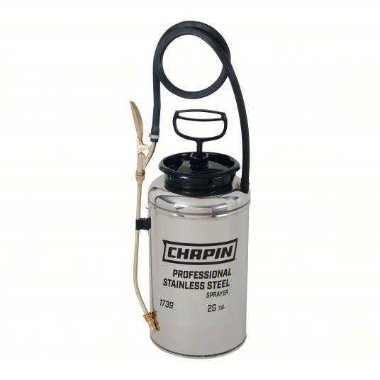 Chapin 1739 Handheld Sprayer Spot, 2 gal Tank, Stainless Steel Tank, 25 ft Max Spray Distance, 60 ps