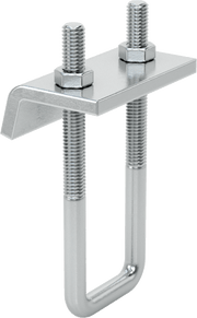 McMaster 2936T81 Galvanized Steel U-Bolt, with Mounting Plate, 5/16"-18 Thread Size, 2-1/2" ID
