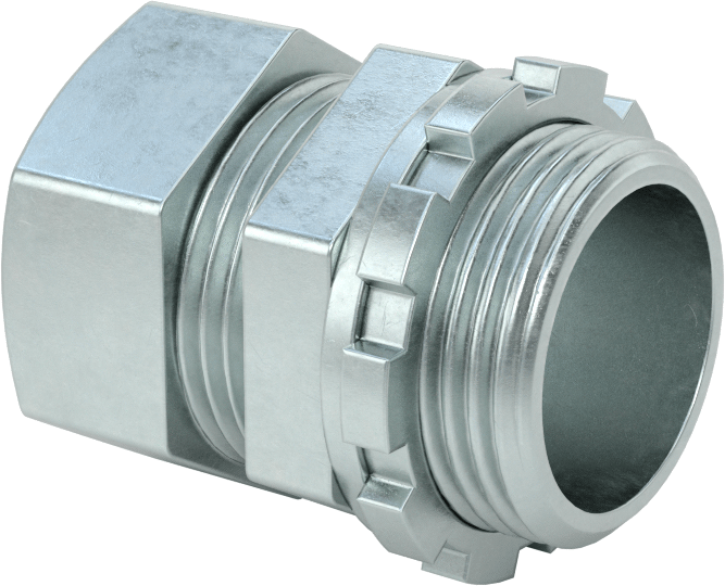 McMaster 1841T12 Thin-Wall Steel Conduit Zinc Compression Adapter, 3/4 Size with O-Ring and Locknut