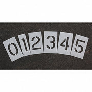 RAE STL-116-8030 Pavement Stencil 0 to 9/Blanks, 3 in Character Ht, 2 in Character Wd, Polyethylene