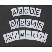 RAE STL-108-8108 Pavement Stencil 0 to 9/A to Z/Punctuation, 10 in Character Ht, 6 in Character Wd, Polyethylene