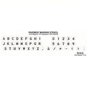 RAE STL-108-8108 Pavement Stencil 0 to 9/A to Z/Punctuation, 10 in Character Ht, 6 in Character Wd, Polyethylene