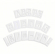 RAE STL-108-8108 Pavement Stencil 0 to 9/A to Z/Punctuation, 10 in Character Ht, 6 in Character Wd, Polyethylene