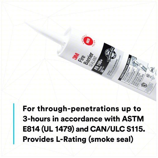 3M FD150+RED(10.1OZ) Fire Barrier Sealant Caulk, Red, Non-Slump/Elastomeric, 10.1 oz Cartridge Container Size & Type