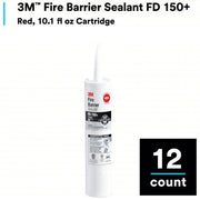 3M FD150+RED(10.1OZ) Fire Barrier Sealant Caulk, Red, Non-Slump/Elastomeric, 10.1 oz Cartridge Container Size & Type
