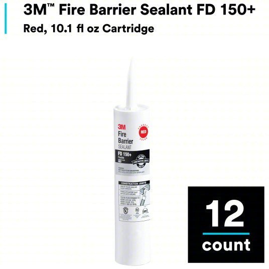 3M FD150+RED(10.1OZ) Fire Barrier Sealant Caulk, Red, Non-Slump/Elastomeric, 10.1 oz Cartridge Container Size & Type