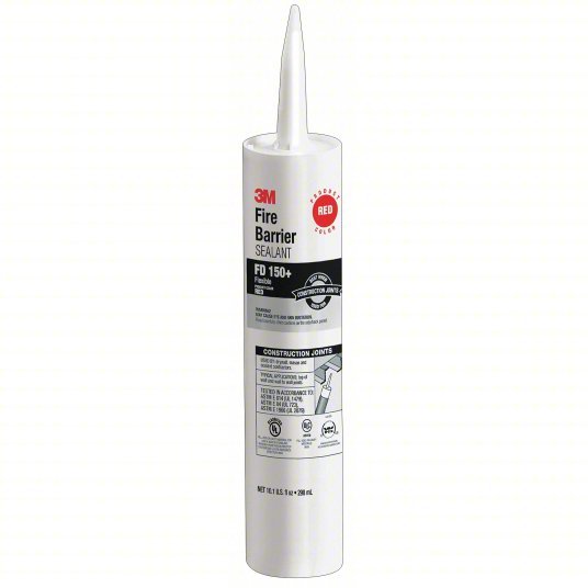 3M FD150+RED(10.1OZ) Fire Barrier Sealant Caulk, Red, Non-Slump/Elastomeric, 10.1 oz Cartridge Container Size & Type
