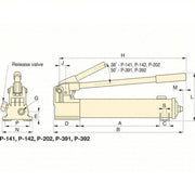 Enerpac P392 Hydraulic Hand Pump 2 Stages, Single Acting, 200 psi Max. Pressure 1st Stage, Aluminum