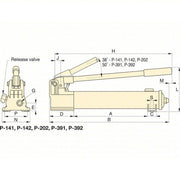 Enerpac P391 Hydraulic Hand Pump 2 Stages, Single Acting, 10,000 psi Max. Pressure 1st Stage, Steel
