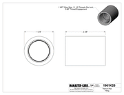 McMaster 1961K26 Titanium Pipe Fitting Straight Connector, 1 NPT Female