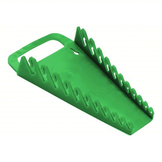 SK 1074 Wrench Rack Green, 7 3/8 in Overall Wd, 1 7/8 in Overall Ht, Plastic