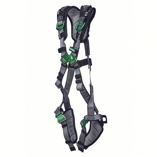 MSA 10194970 Full Body Harness, Vest Style, XL, Nylon, Gray