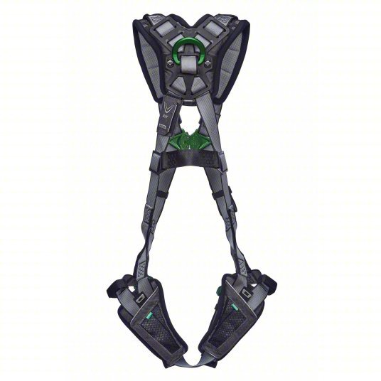 MSA 10194969 Full Body Harness, Vest Style, M, Nylon, Gray