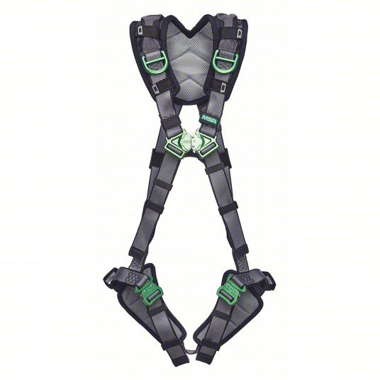 MSA 10194970 Full Body Harness, Vest Style, XL, Nylon, Gray
