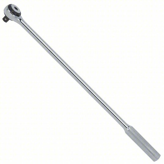 Proto J5454F Hand Ratchet Round, 15 in Overall Lg, Chrome, 5° Min Arc Swing, 1/2 in Drive Size