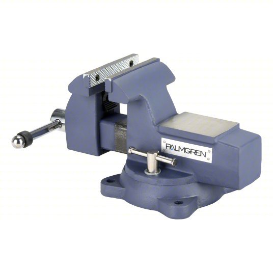 Palmgren 9629745 Combination Vise Heavy Duty, Enclosed, 5 in Jaw Face Wd, 6 in Max Jaw Opening, Serrated