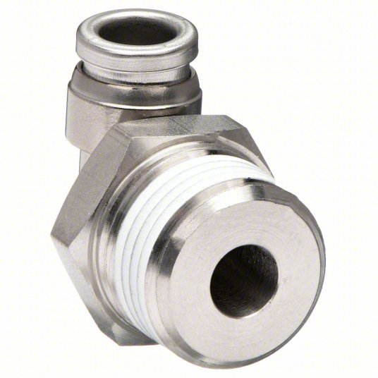 SMC KQG2L03-N02S Male Elbow 316 Stainless Steel, Push-to-Connect x MNPT, For 5/32 in Tube OD, 1/4 in Pipe Size