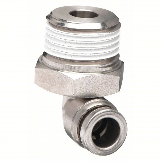 SMC KQG2L03-N02S Male Elbow 316 Stainless Steel, Push-to-Connect x MNPT, For 5/32 in Tube OD, 1/4 in Pipe Size