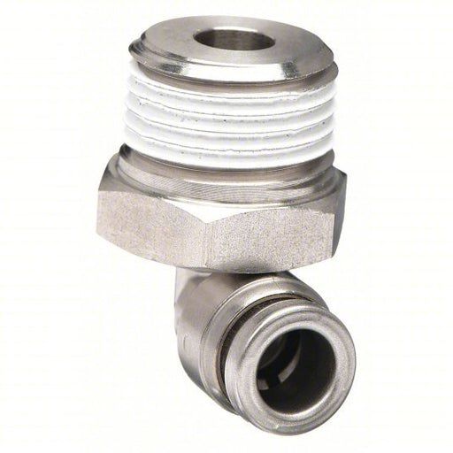 SMC KQG2L03-N02S Male Elbow 316 Stainless Steel, Push-to-Connect x MNPT, For 5/32 in Tube OD, 1/4 in Pipe Size