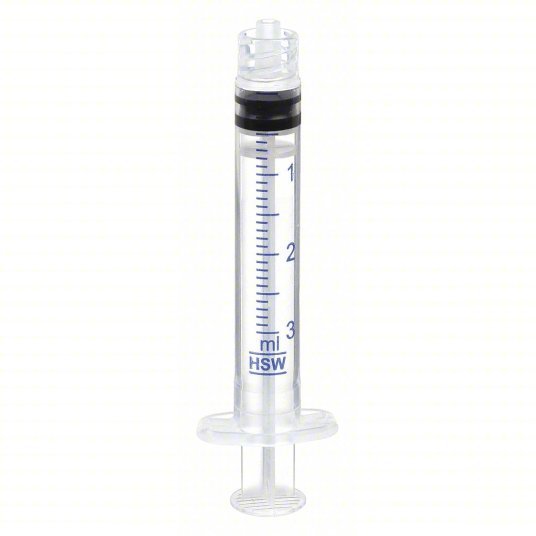 Henke-Ject 8300005762 3-Part Disposable Syringe 3 mL, Luer Lock, Polypropylene PK100