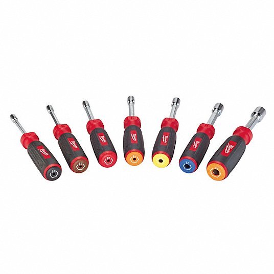 Milwaukee 48-22-2507 7 PC Magnetic HollowCore SAE Nut Driver Set