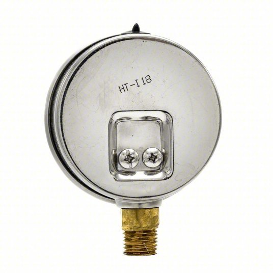 PIC PRO-201L-254P Pressure Gauge, 0 to 3000 psi, 1/4 in MNPT, Stainless Steel, Silver