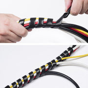 D-Line US/CTW2.5B Cable Spiral Wrap 1/2 in Wd, For 1 1/2 in Max Bundle Dia, 8 ft Lg, LDPE, Black, -50°C to 140°C