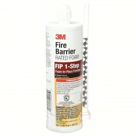 3M FIP 1-STEP Fire Barrier Sealant Caulk, Maroon, Non-Slump/Intumescent