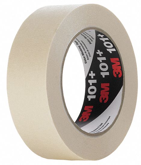 3M 101+ Masking Tape, Tan, 2 13/16 in x 60 yd, 5.1 mil, PK12