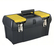 Stanley 019151M Tool Box 19 3/16 in W 10 3/16 in D 9 13/16 in H, Plastic, Black, Hinged Lid, Padlock