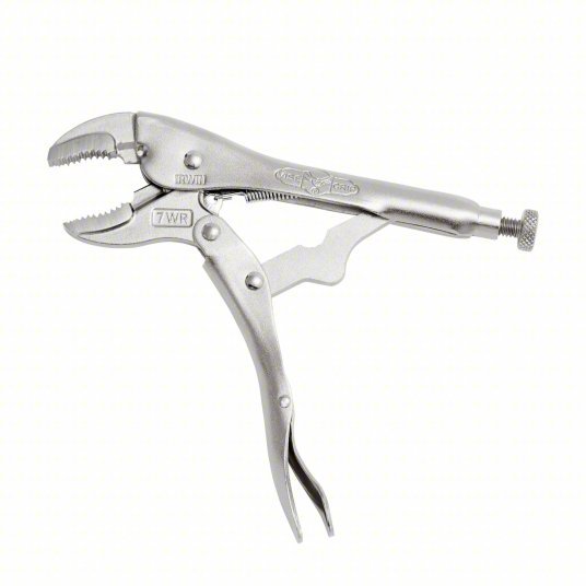 Irwin 7WR Locking Plier Curved, Lever, 1 1/2 in Max Jaw Opening, 7 in Overall Lg, 1 1/4 in Jaw Lg, Plain Grip