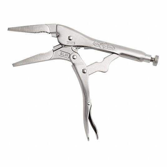 Irwin 9LN Locking Plier Long Nose, Lever, 2 3/4 in Max Jaw Opening, 9 in Overall Lg, 2 1/8 in Jaw Lg