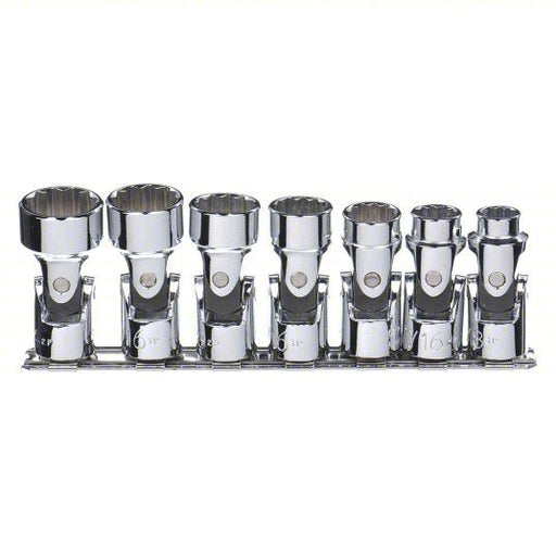 Proto J52102 Socket Set 3/8 in Drive Size, 7 Pieces, 3/8 in to 3/4 in Socket Size Range, (7) 12-Point