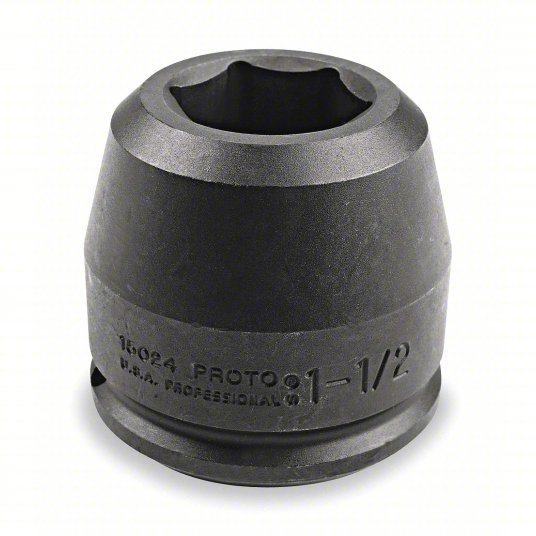 Proto J15036 Impact Socket 1 1/2 in Drive Size, 2 1/4 in Socket Size, 6-Point, Std, Black Oxide