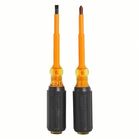 Klein 33532-INS ESD Safe Insulated Screwdriver Set 2 Pieces, Phillips/Slotted Tip, 1/4 in Tip Size