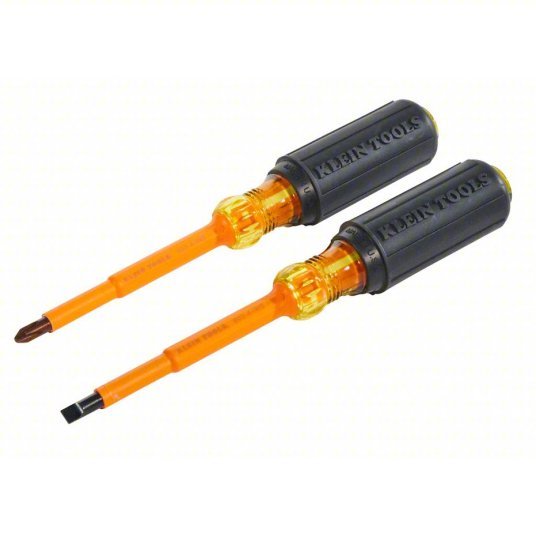 Klein 33532-INS ESD Safe Insulated Screwdriver Set 2 Pieces, Phillips/Slotted Tip, 1/4 in Tip Size