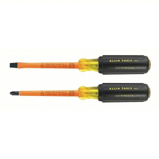 Klein 33532-INS ESD Safe Insulated Screwdriver Set 2 Pieces, Phillips/Slotted Tip, 1/4 in Tip Size