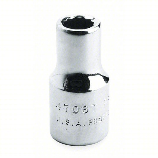 Proto J5416 Socket 1/2 in Drive Size, 1/2 in Socket Size, 12-Point, Std, Chrome