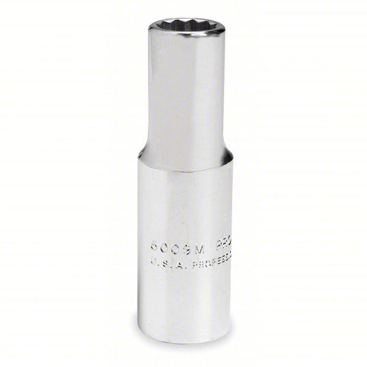 Proto J5313M Socket 1/2 in Drive Size, 13 mm Socket Size, 12-Point, Deep, Chrome