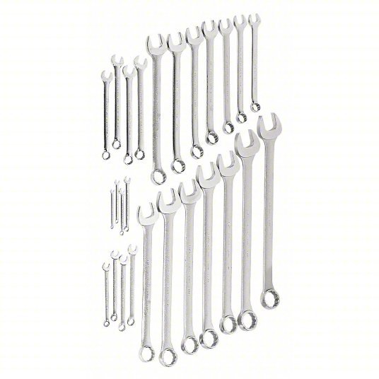 Proto J1200-80ASD Combination Wrench Set Alloy Steel, Satin, 26 Tools, 1/4 in to 2 in Range of Head Sizes