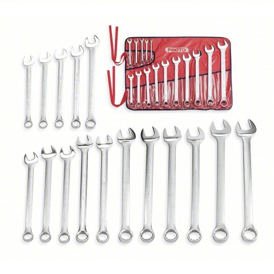 Proto J1200-90ASD Combination Wrench Set Alloy Steel, Satin, 31 Tools, 5/16 in to 2 1/2 in Range of Head Sizes
