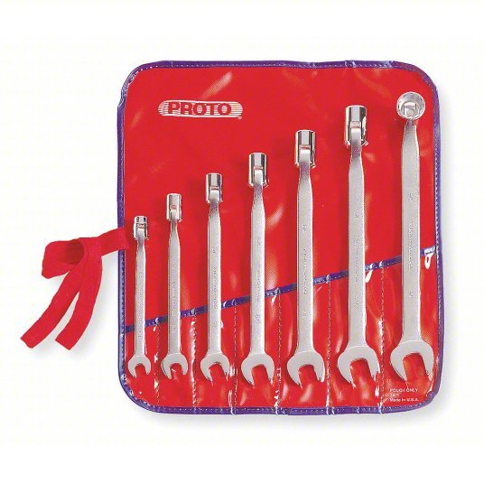 Proto J1270A Combination Wrench Set Alloy Steel, Satin, 7 Tools, 3/8 in to 3/4 in Range of Head Sizes