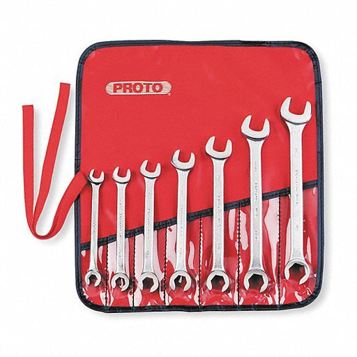 Proto J3700A Flare Nut Wrench Set Alloy Steel, Satin, 7 Tools, 3/8 in to 3/4 in Range of Head Sizes