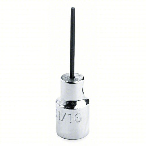 Proto J4770-4M Socket Bit 1/4 in Drive Size, Hex Tip, 4 mm Tip Size, 1 7/8 in Overall Lg, Metric